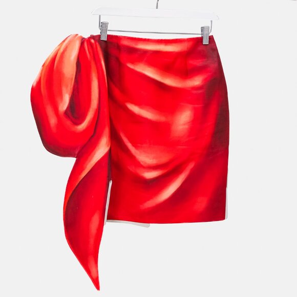 Moschino SS/17 Runway 2D Red Bow Skirt - Picture 2 of 15